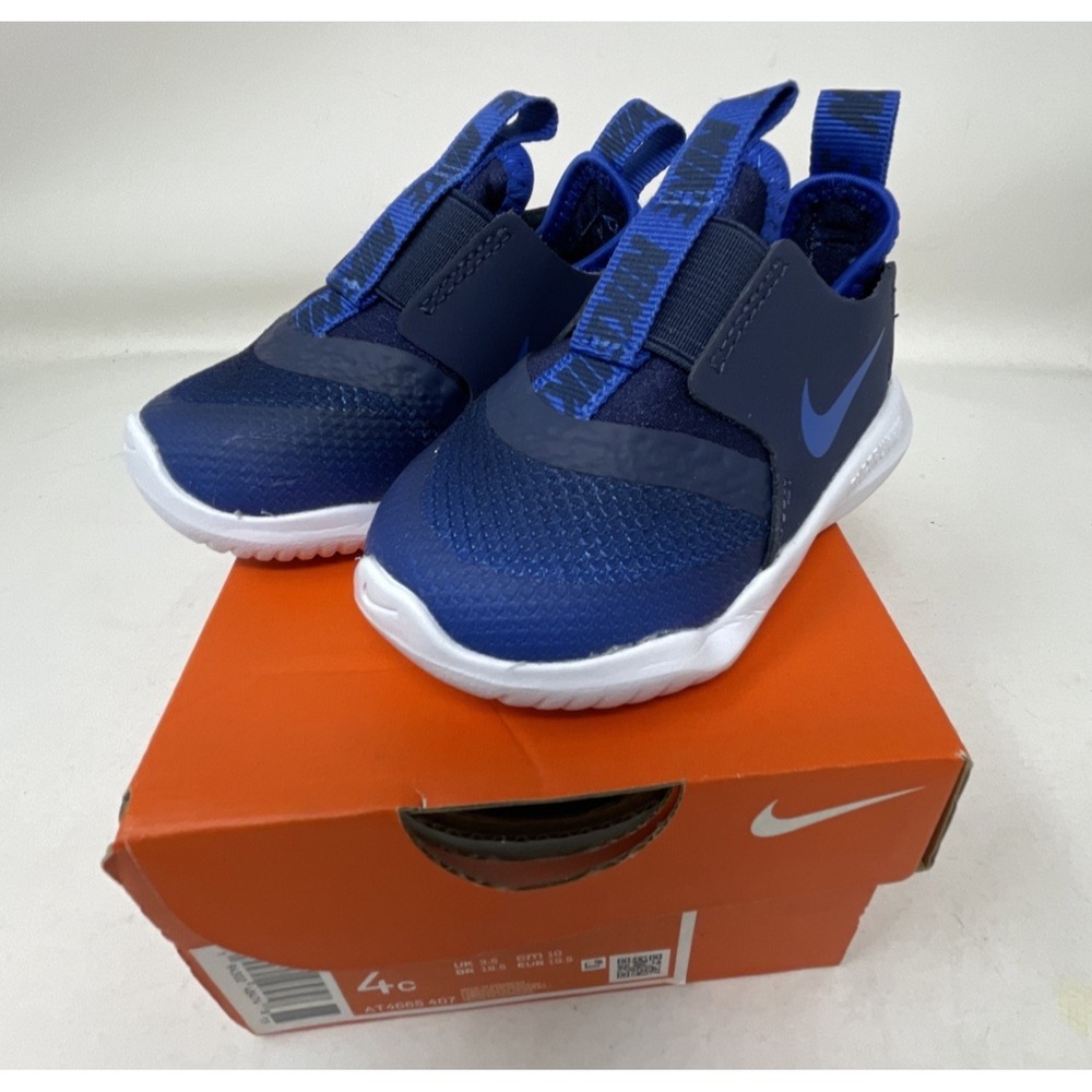 Nike Flex Runner Infant Baby Slip-on Shoes 4C Game Royal/White AT4665-407